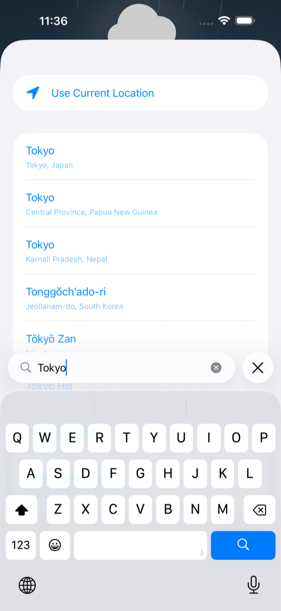 Search any city